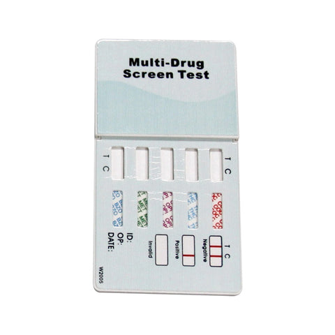 5-Panel Multi-Drug Urine Dip Card, AMP/BZO/COC/OPI2000/THC (25/Box)