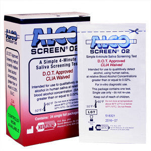 Alco-Screen® 02 Saliva Alcohol Test (24/Box) - Drugs of Abuse Tests